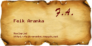 Feik Aranka névjegykártya
